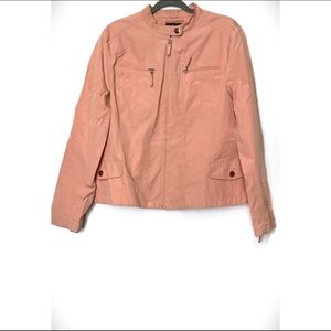 Style & Co Salmon Pink Color Zipper Front Jacket